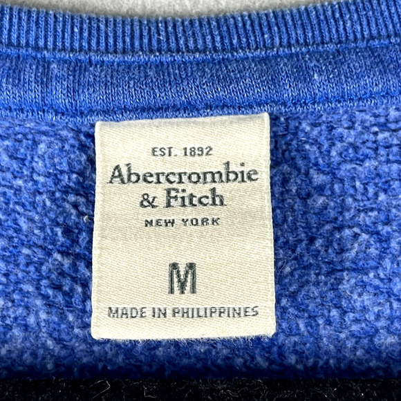 Abercrombie Fitch Sweatshirt Womens Medium Blue Fleece Logo Athletic Casual - Picture 5 of 15